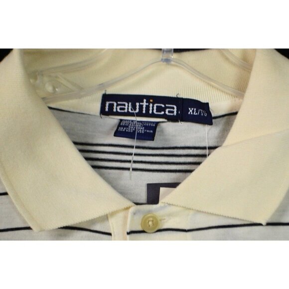 Nautica Mens Polo Shirt White & Black Stripe Size:XL NWT $59 - Picture 3 of 3